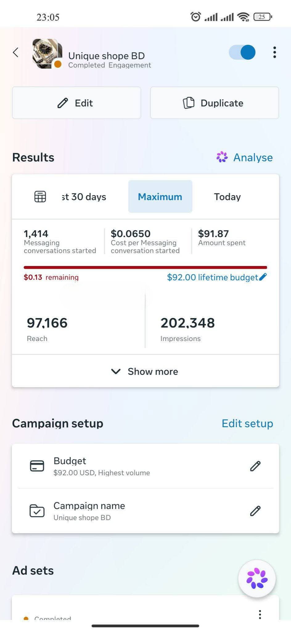 Facebook Ads Campaign